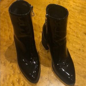 black vinyl booties